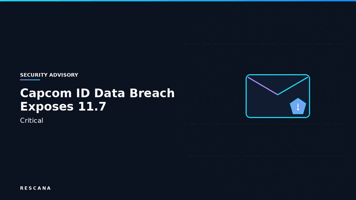 Capcom ID Data Breach Exposes 11.7 Million User Accounts: Incident Analysis and Security Impact