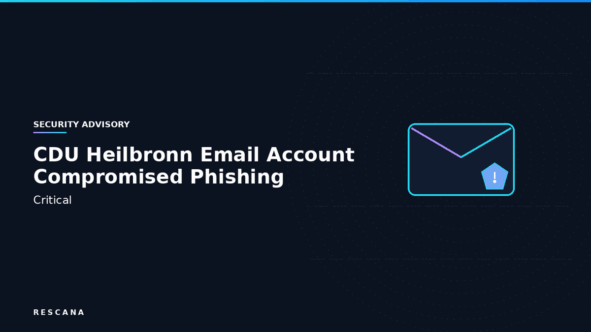 CDU Heilbronn Email Account Compromised: Phishing Attack Targets German Government and Security Officials