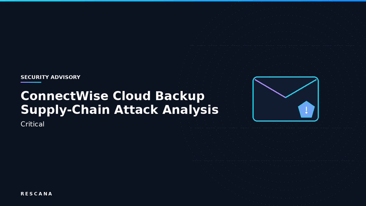 ConnectWise Cloud Backup Supply-Chain Attack: Analysis of Microsoft 365 Tenant Compromise and Mitigation Strategies