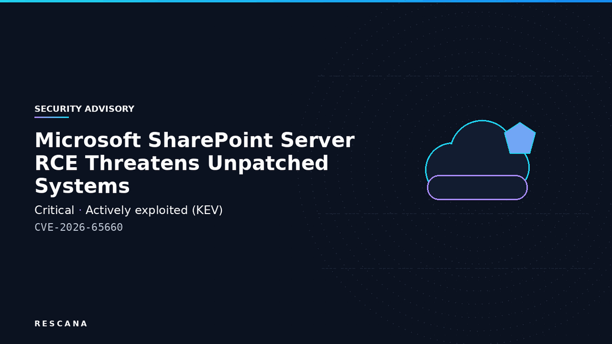 Microsoft SharePoint Server CVE-2026-65660 Actively Exploited: Critical RCE Vulnerability Threatens Unpatched Systems
