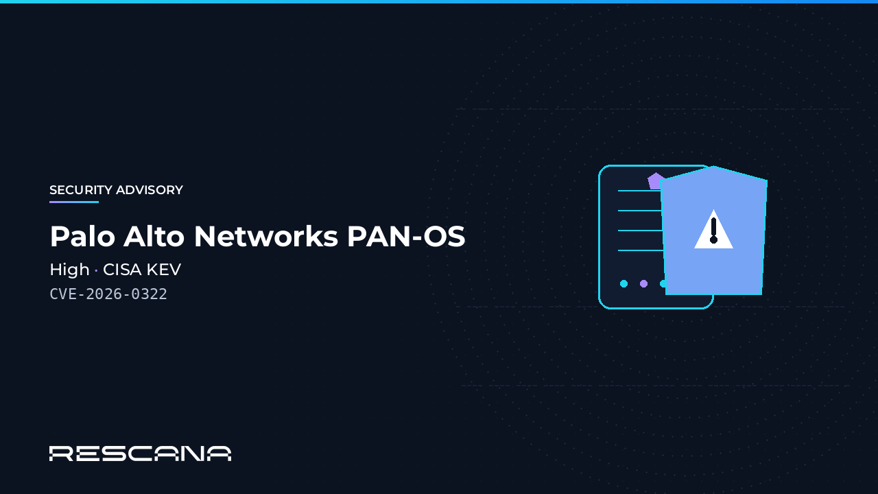 Palo Alto Networks PAN-OS CVE-2026-0322: Exploited Management-Interface RCE Added to CISA KEV