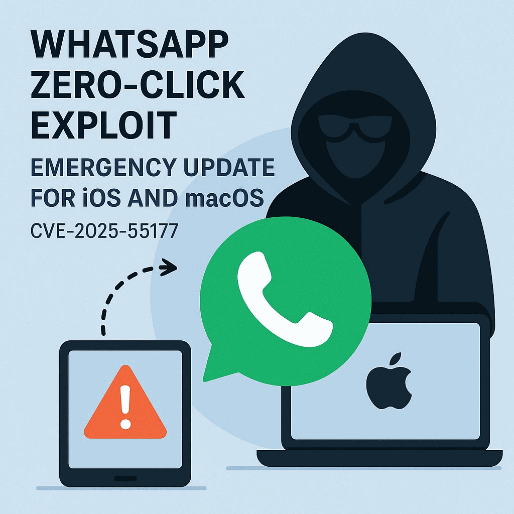 WhatsApp Zero-Click Exploit: Emergency Update for iOS and macOS (CVE-2025-55177)