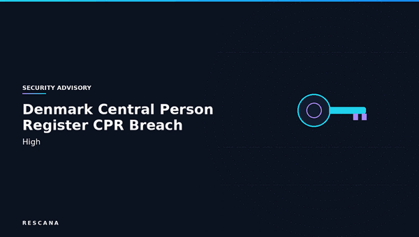 Denmark Central Person Register (CPR) Breach: Cyberattack Exposes Data of 8.8 Million via Company Account in 2026