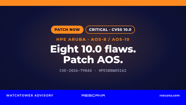 HPE Aruba Networking AOS-8 and AOS-10 Bulletin HPESBNW05162: CVE-2026-79844 and Seven More Flaws Rated 10.0, Patch Now