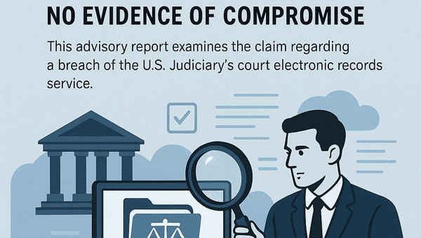 U.S. Judiciary Court Electronic Records Service Breach Investigation: No Evidence of Compromise